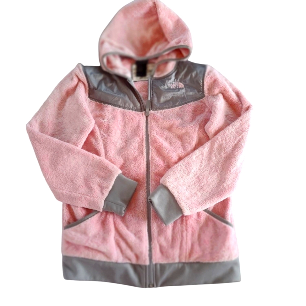 The North Face Pink and Gray Fleece Hoodie